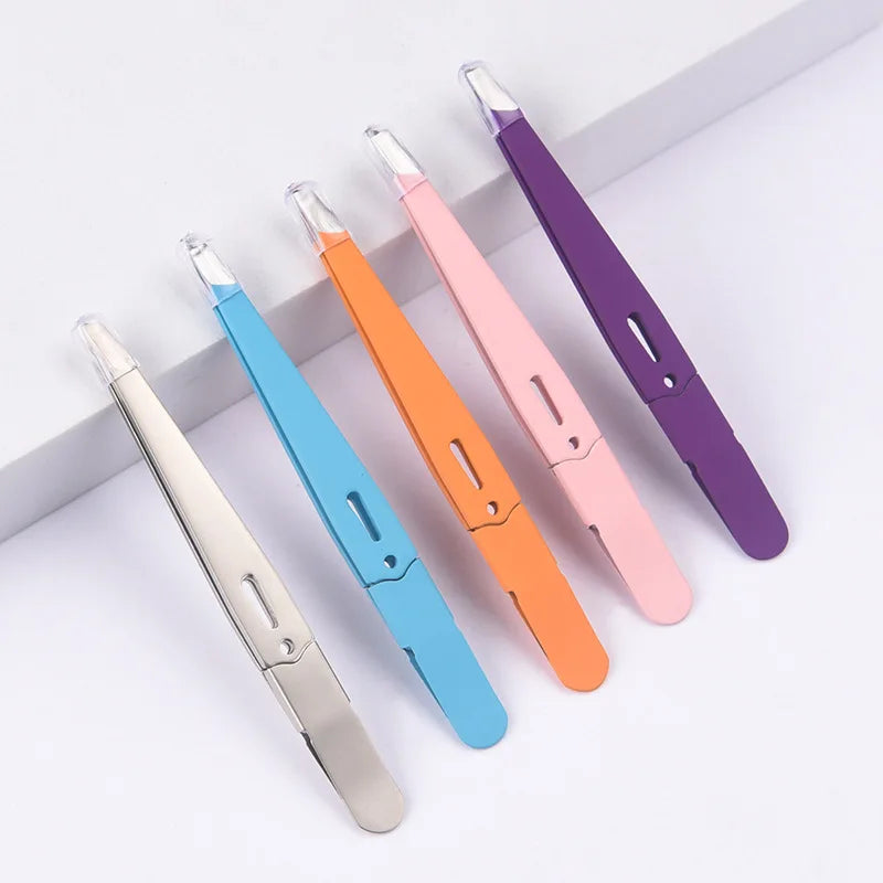 Stainless Steel Slanted Eye Brow Clips Removal Tweezer