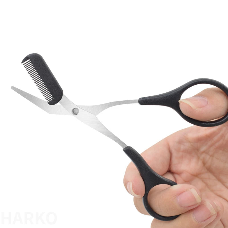 Stainless Steel Eyebrow Trimmer Scissor with Comb for Women