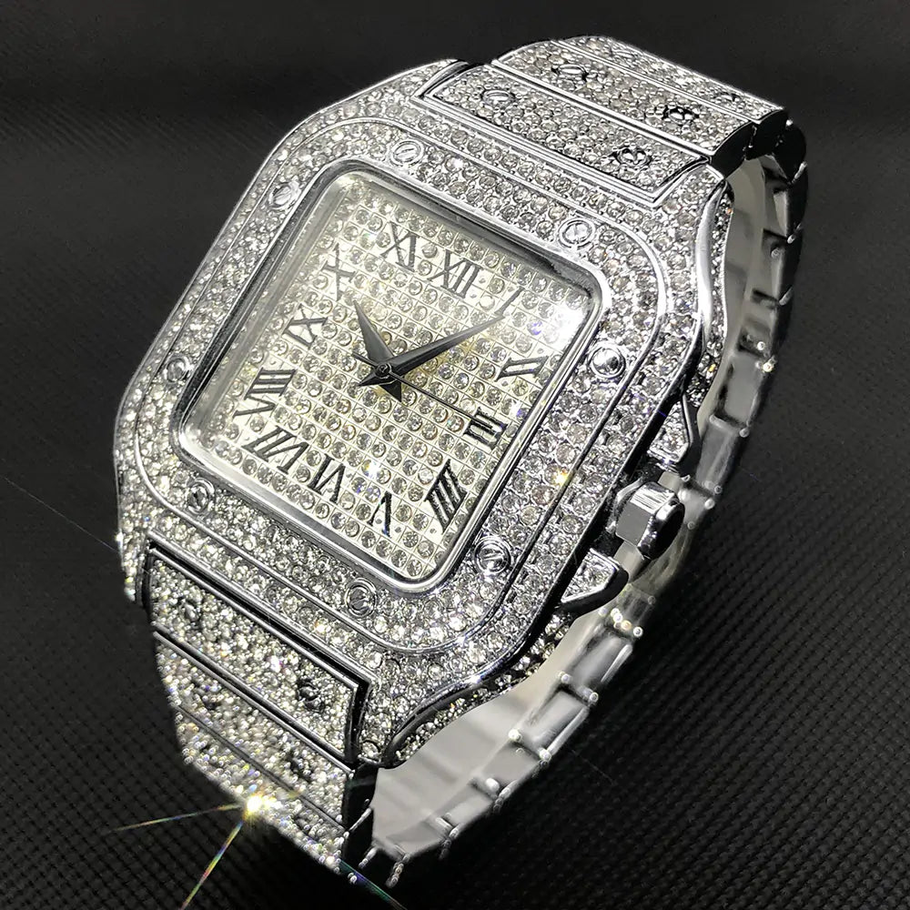 Men's Top Brand Luxury Full Diamond  Watch